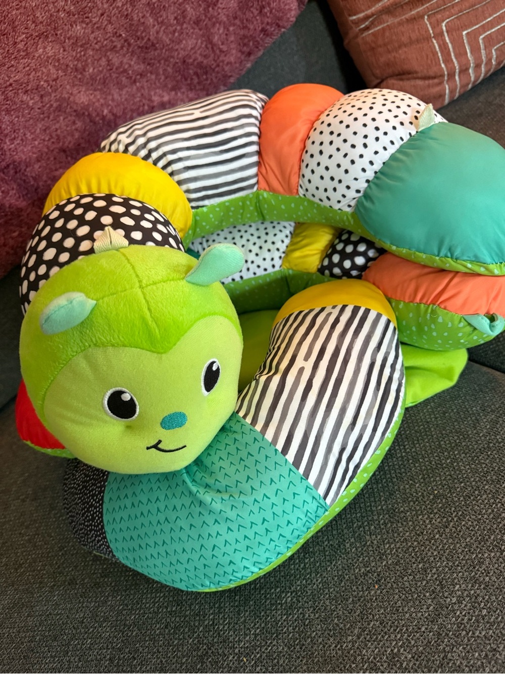 Plush Green Multi-Color Sensory Caterpillar Toy - Soft Developmental Toy